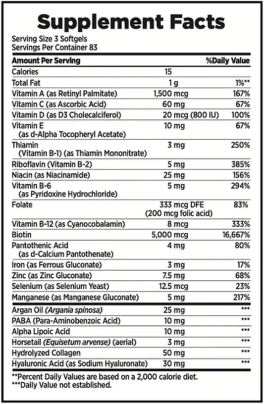 Nature's Bounty Hair Skin and Nails 5000 mcg de biotina, 250 comprimidos recubiertos extra fuertes